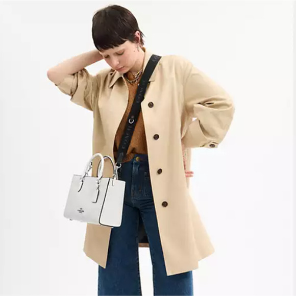 Coach Webbing Strap In Webbing and Smooth Leather/Silver/Black CR460 NWT - Picture 6 of 6